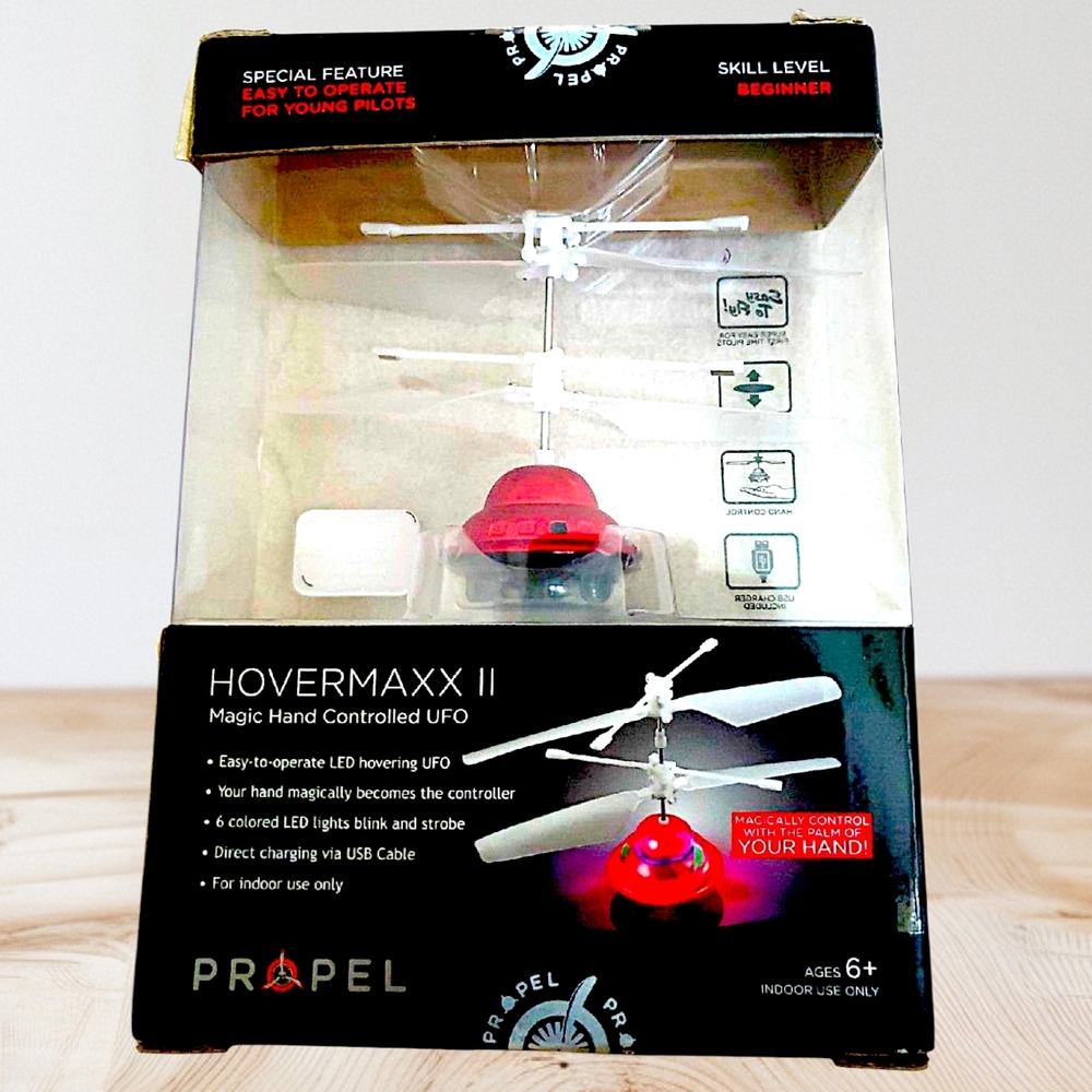 New Sealed Red Propel Hovermaxx II Magic Hand Controlled UFO.